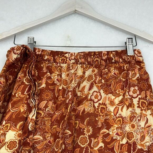 Nicole Miller 100% Linen Boho faux wrap skirt with pockets Size Large - Picture 7 of 10